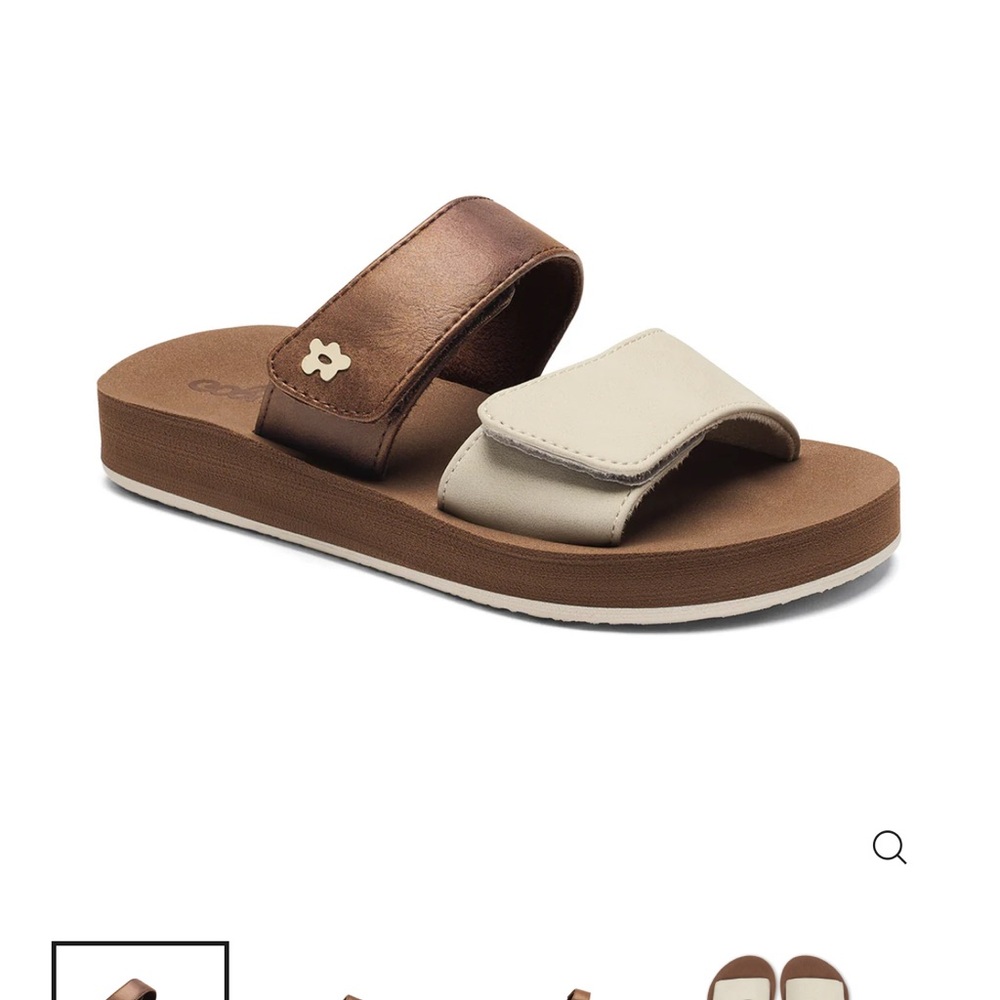 Cobian Kids Two-Tone Sandals in Brown and Cream